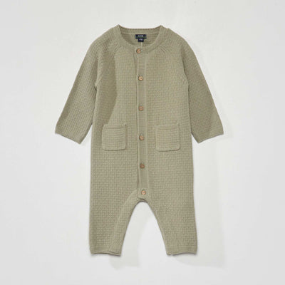 Combinaison en maille tricot Vert