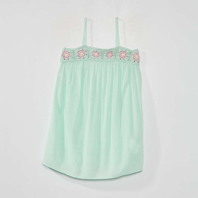 Robe fines bretelles vert