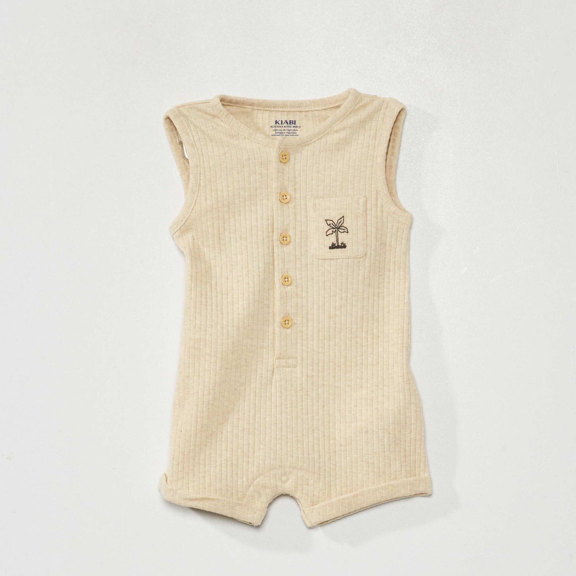 Combinaison courte en maille c tel e Beige