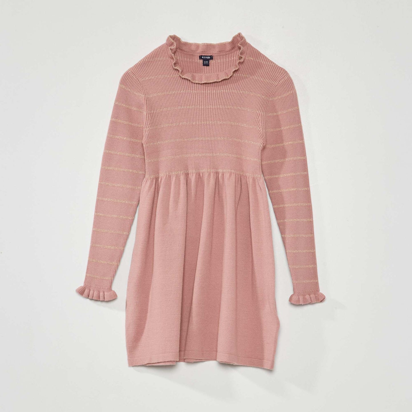 Robe pull à rayures Rose