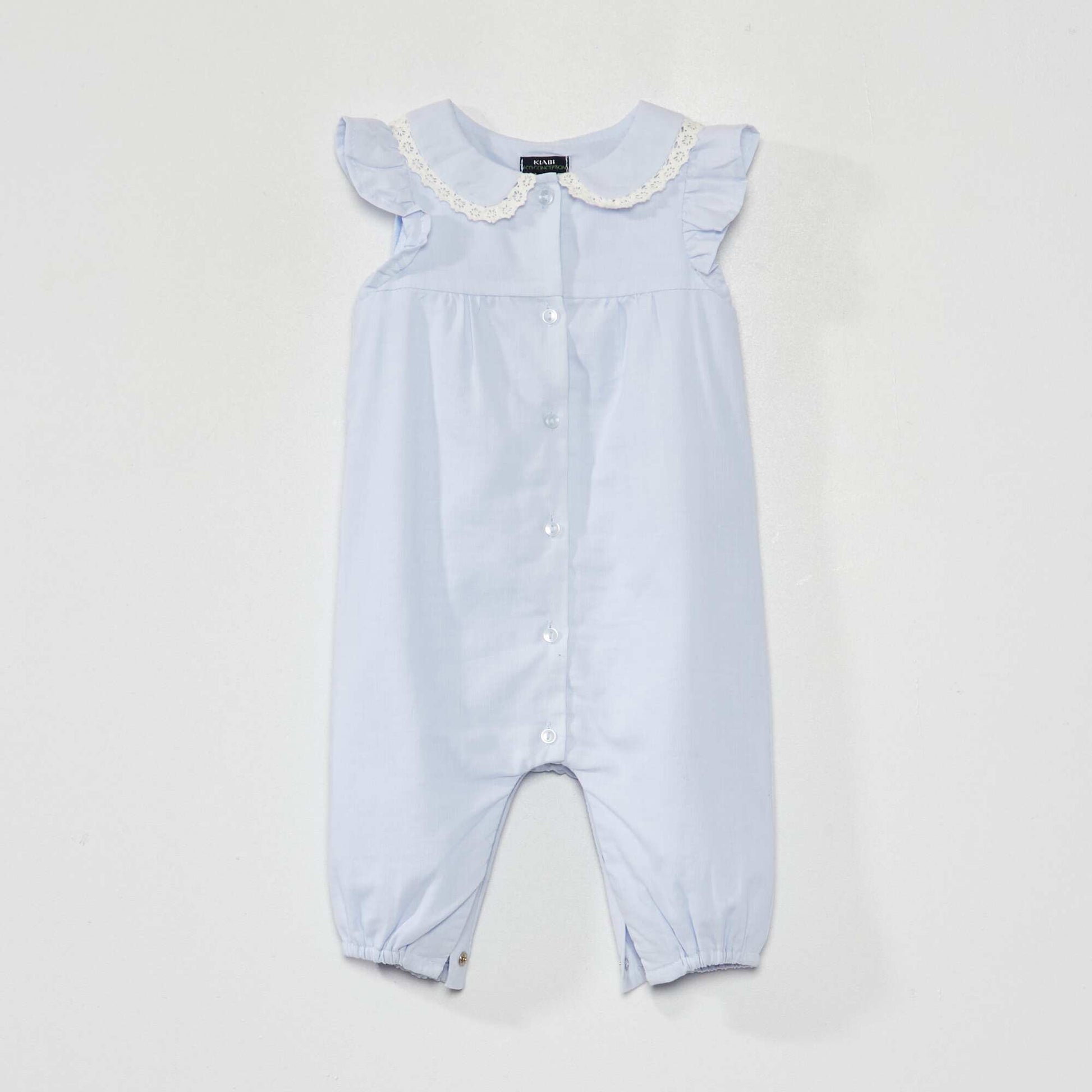 Combinaison en double voile de coton Bleu