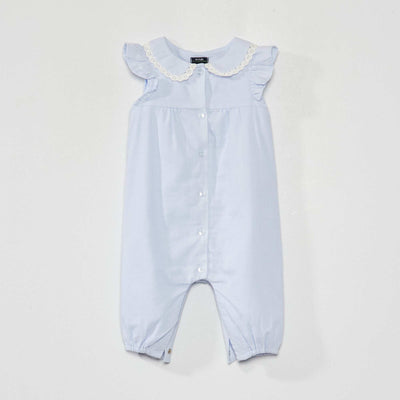 Combinaison en double voile de coton Bleu