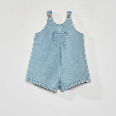 Combinaison courte en denim Bleu