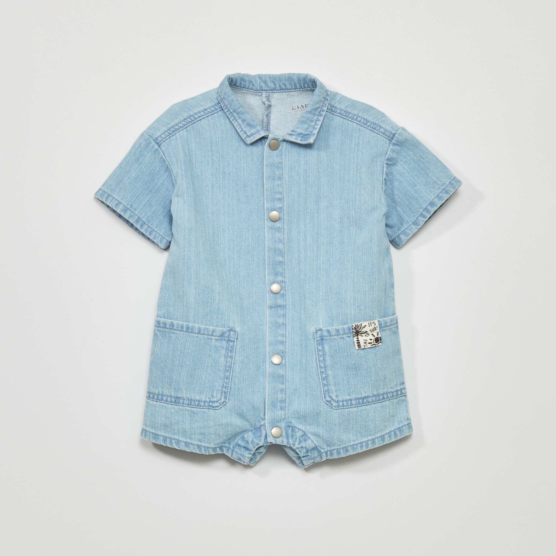Combishort style denim Bleu