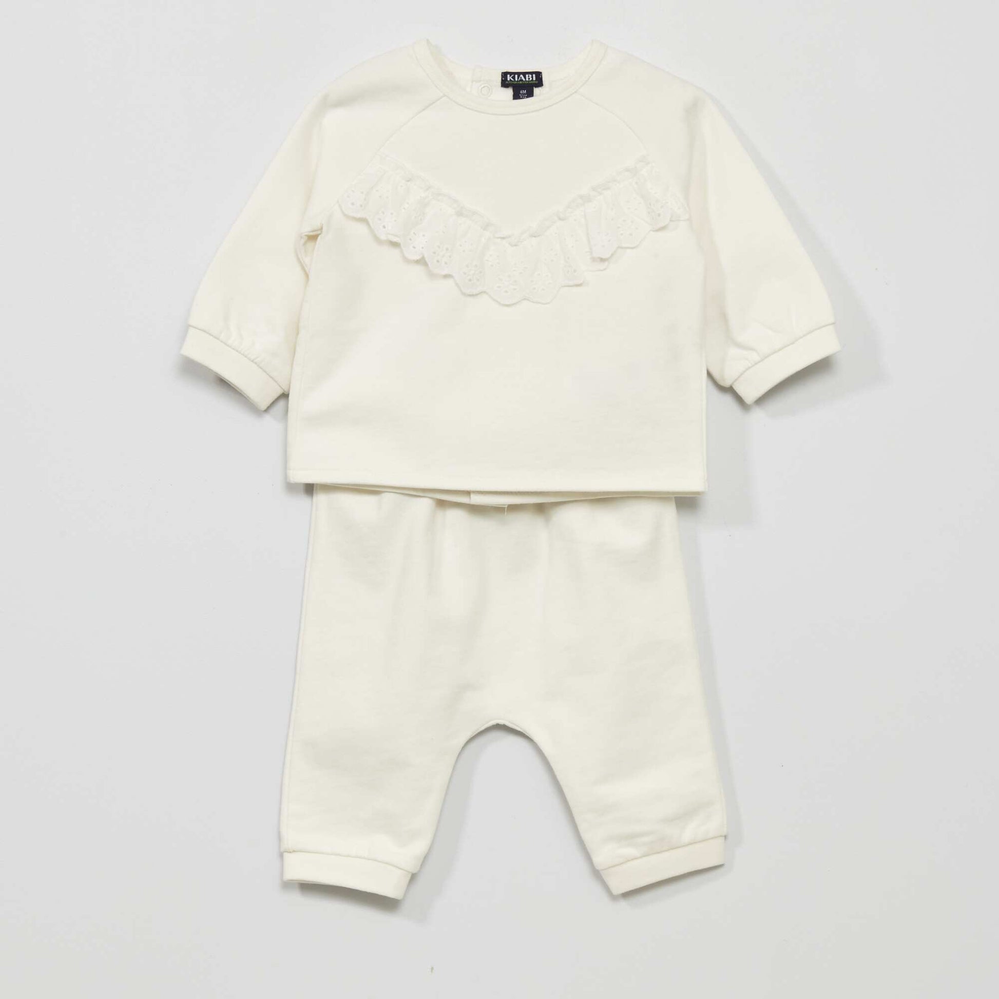 Ensemble jogging en molleton - 2 pi ces blanc