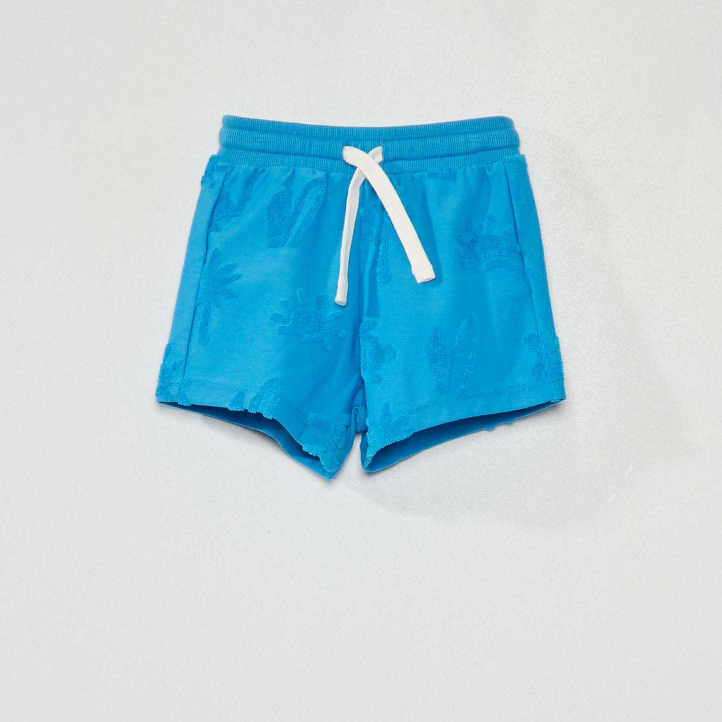 Short en jersey avec motif en maille bouclette Bleu