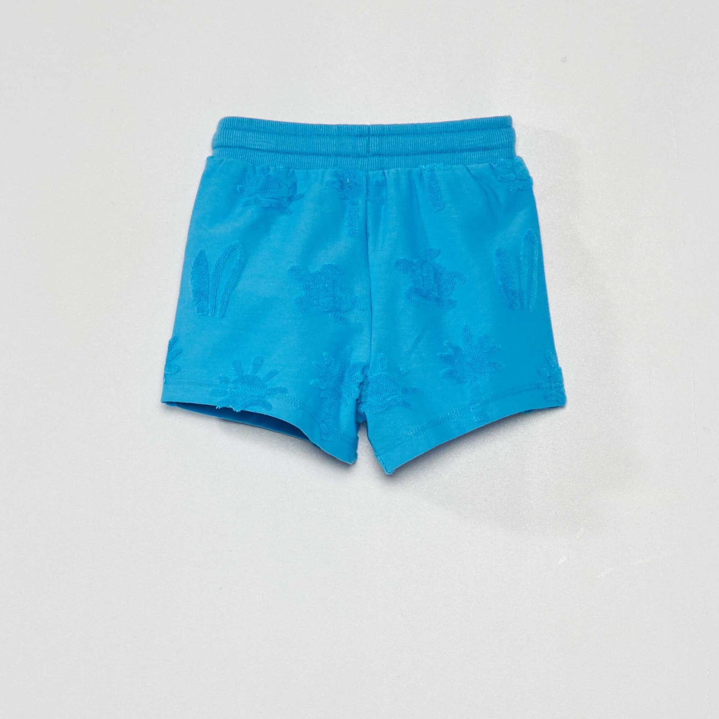 Short en jersey avec motif en maille bouclette Bleu