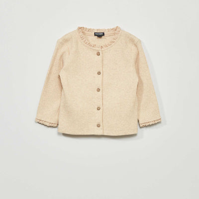 Gilet c tel avec dentelle Beige