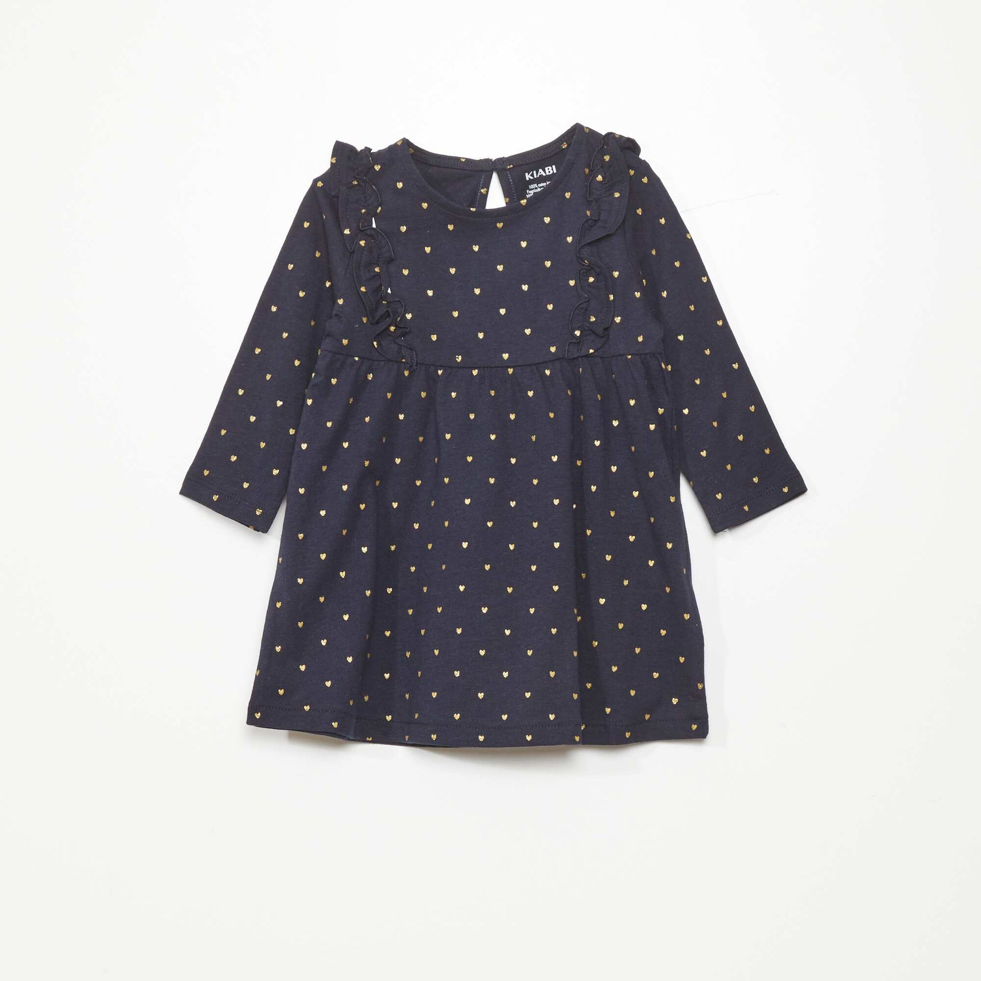 Robe vas e motif coeurs Marine coeur