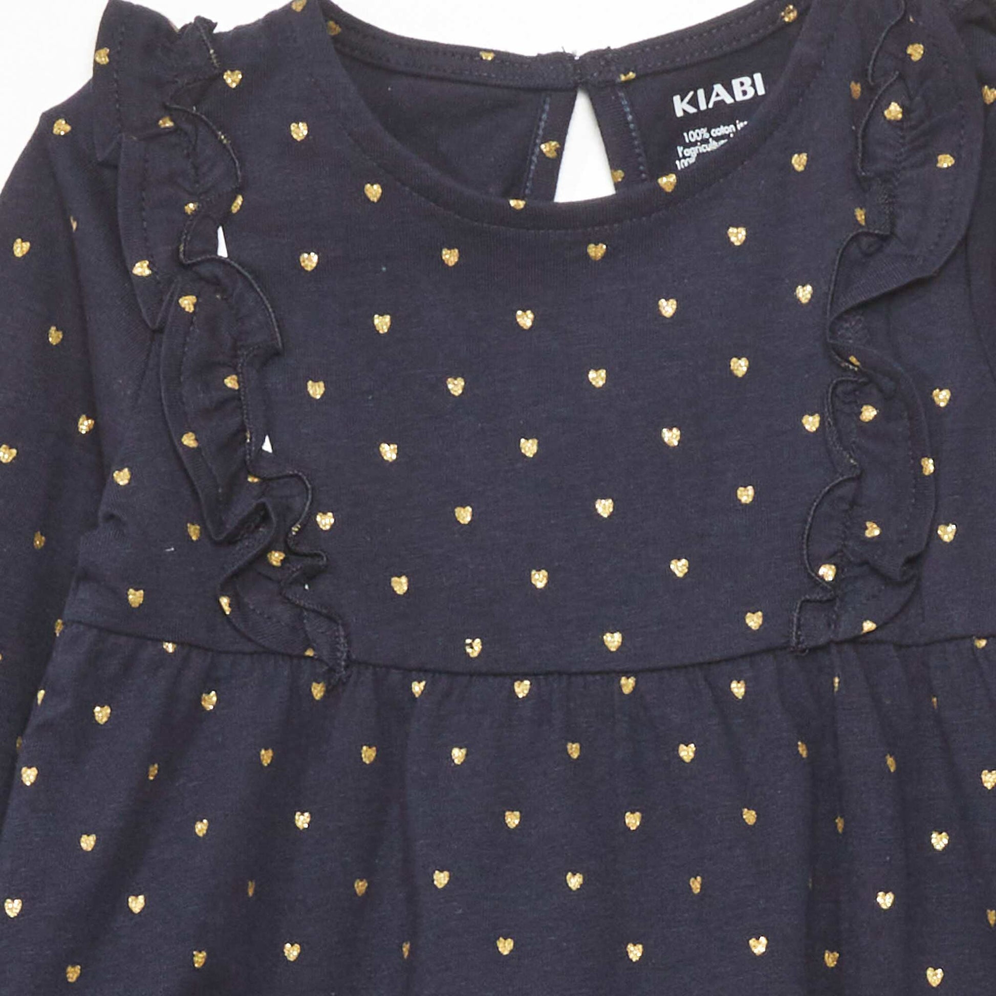 Robe vas e motif coeurs Marine coeur
