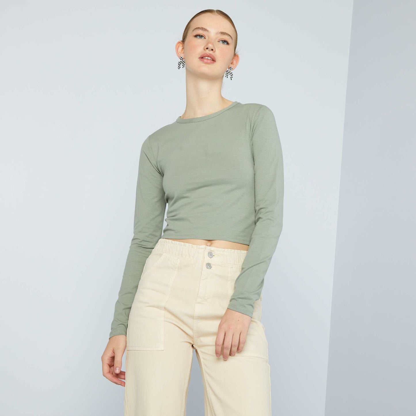 T-shirt cropped Vert