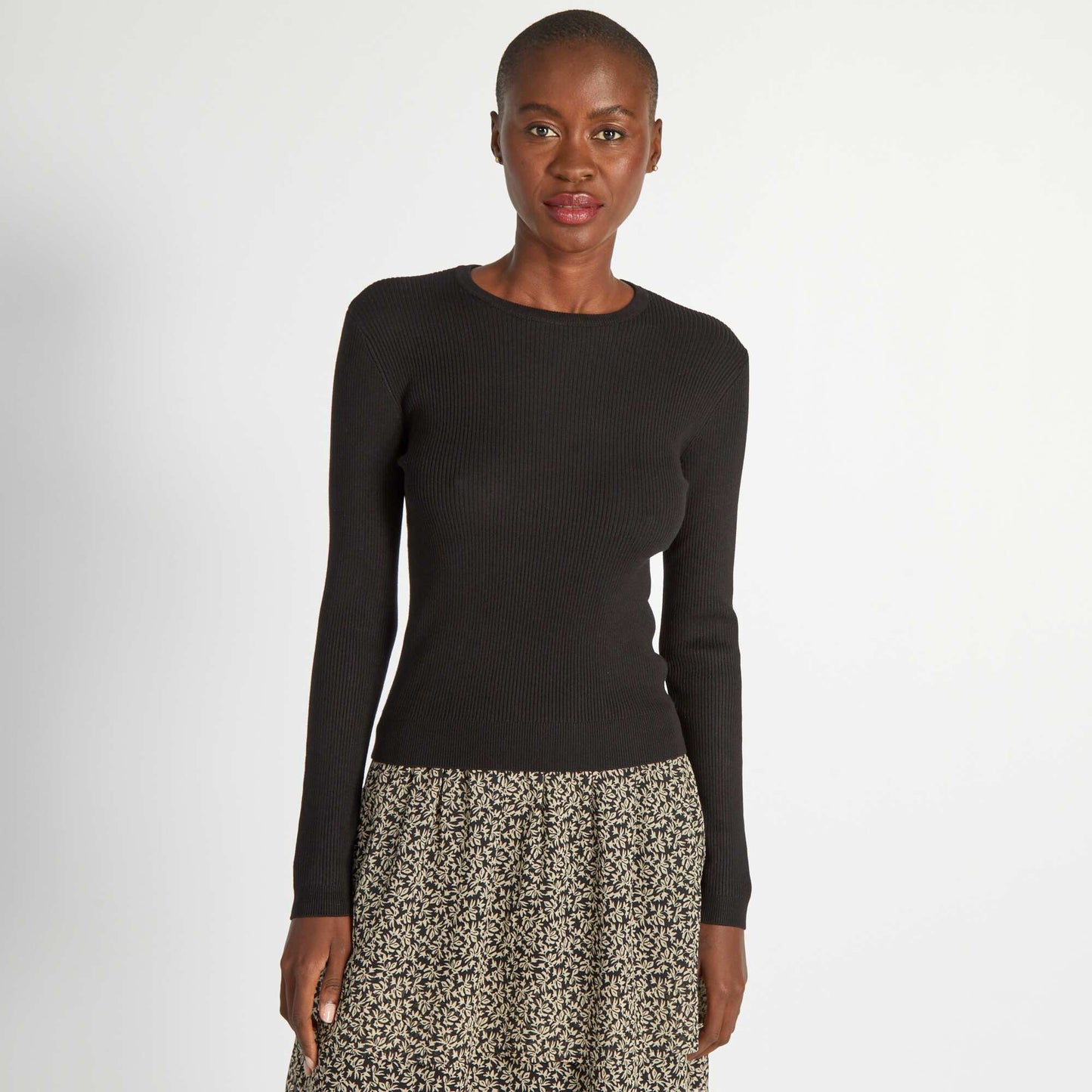 Pull en maille c tel e noir