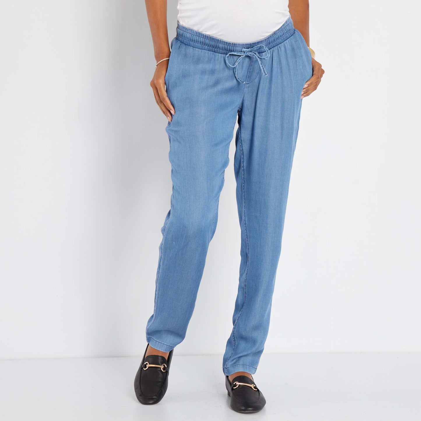 Pantalon grossesse fluide et l ger Bleu