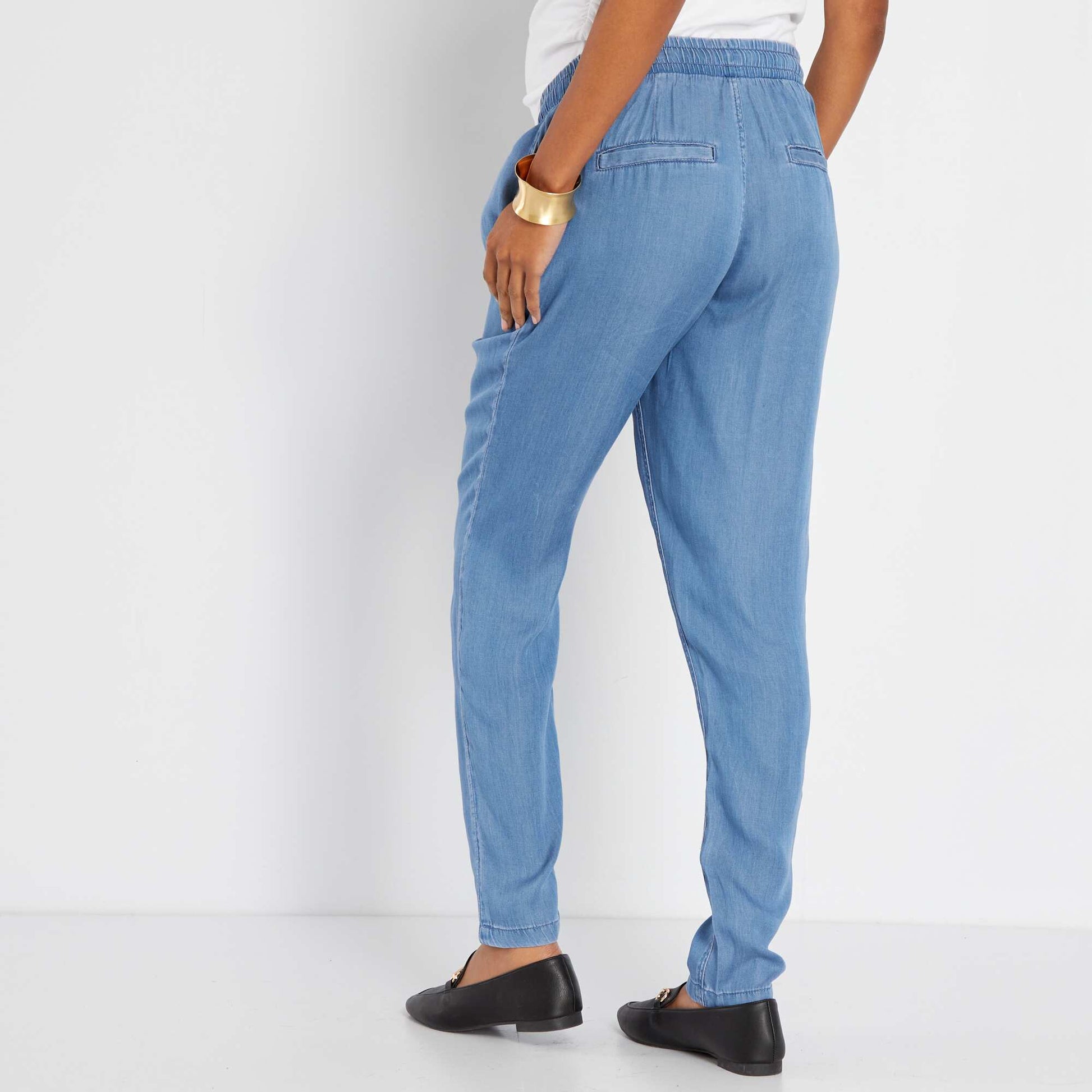 Pantalon grossesse fluide et l ger Bleu - Main Image