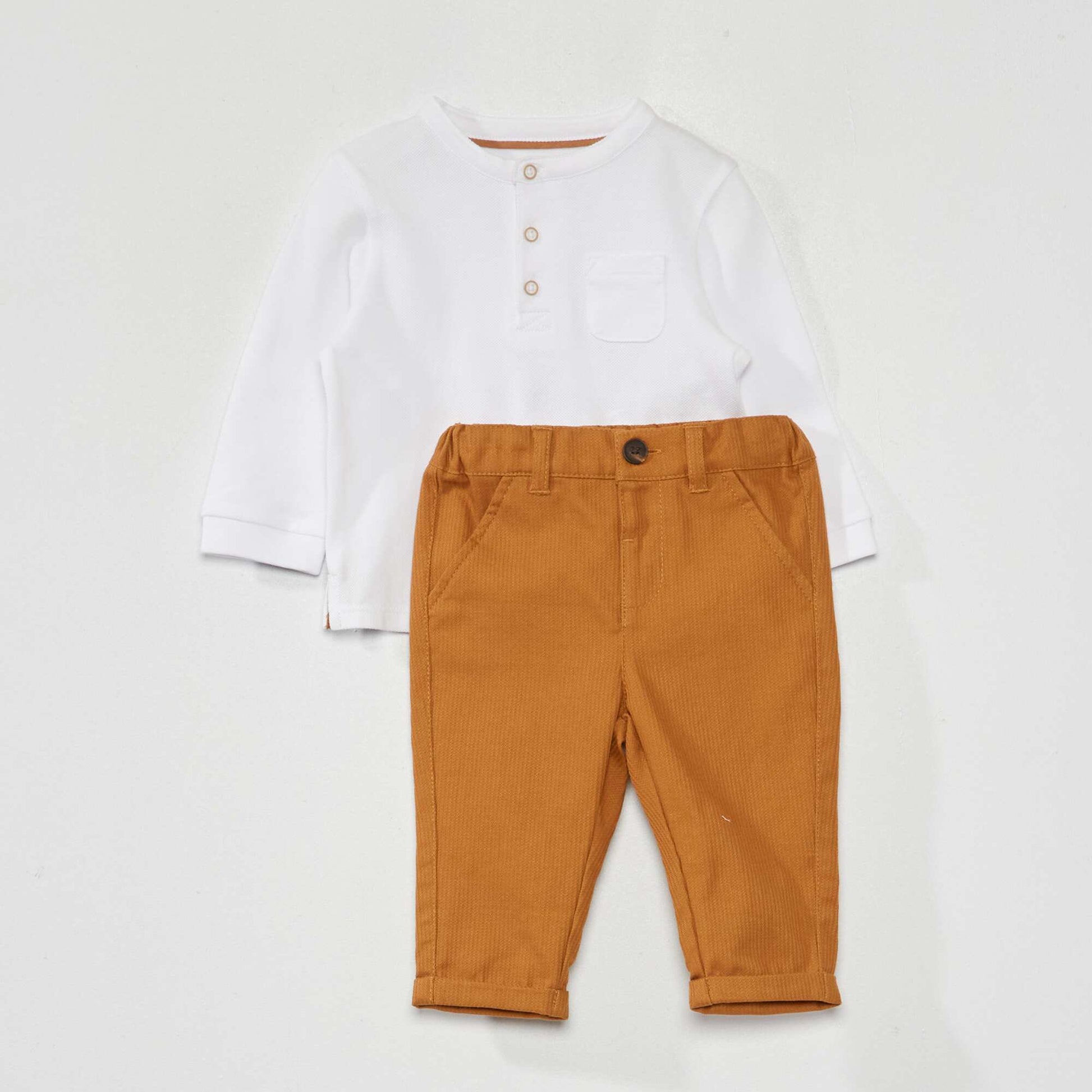 Ensemble polo manches longues et Beige