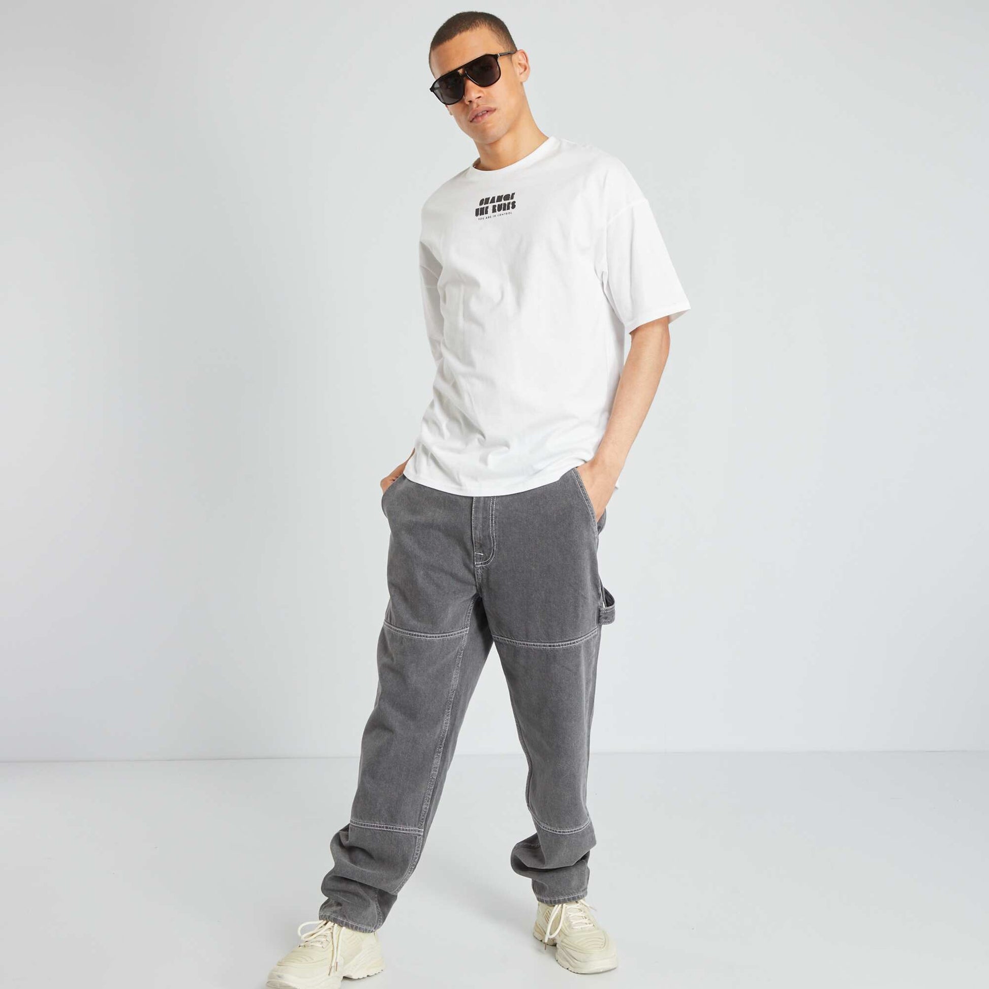 T-shirt manches courtes imprim Blanc
