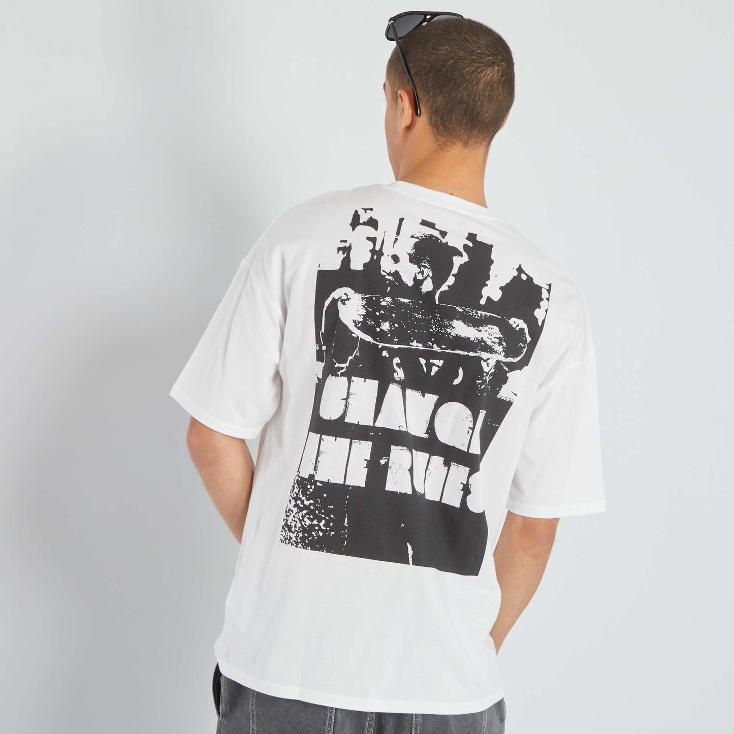 T-shirt manches courtes imprim Blanc