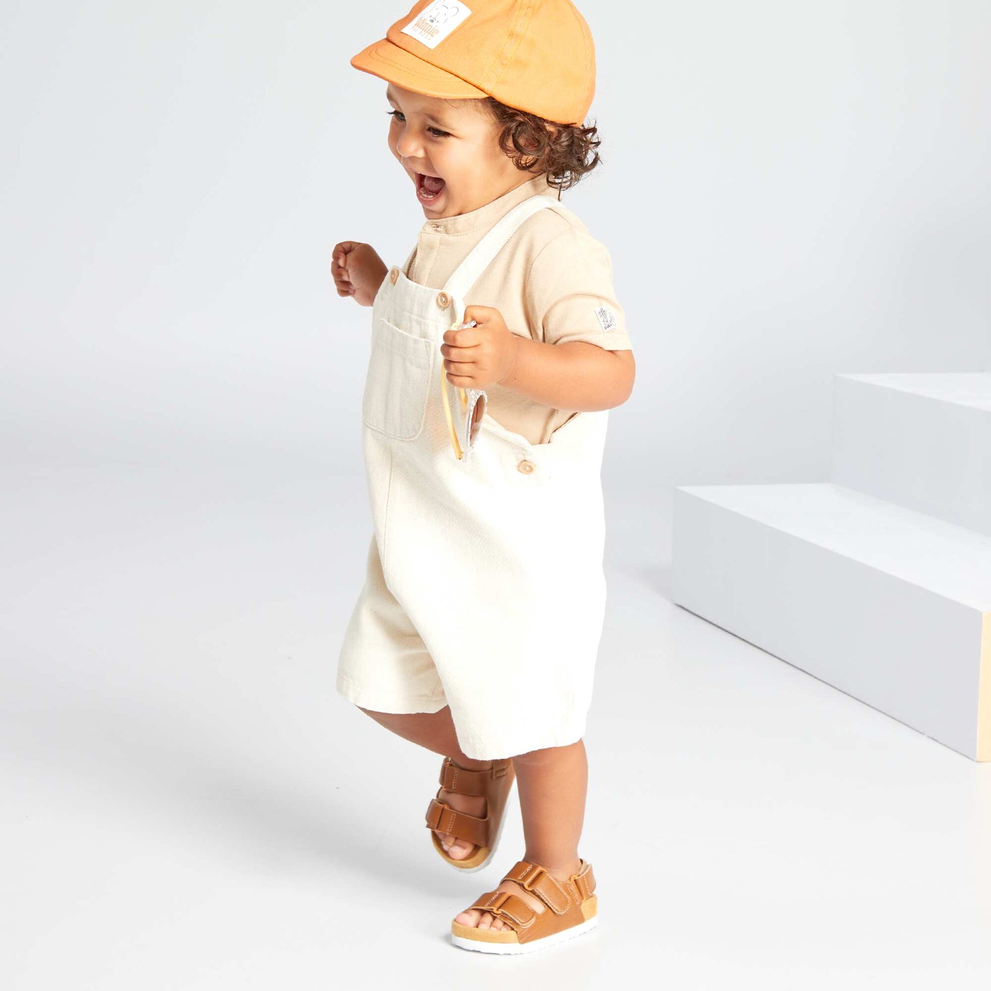 Ensemble salopette + t-shirt - 2 pi ces Beige