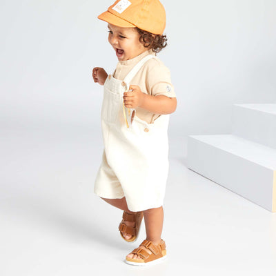 Ensemble salopette + t-shirt - 2 pi ces Beige