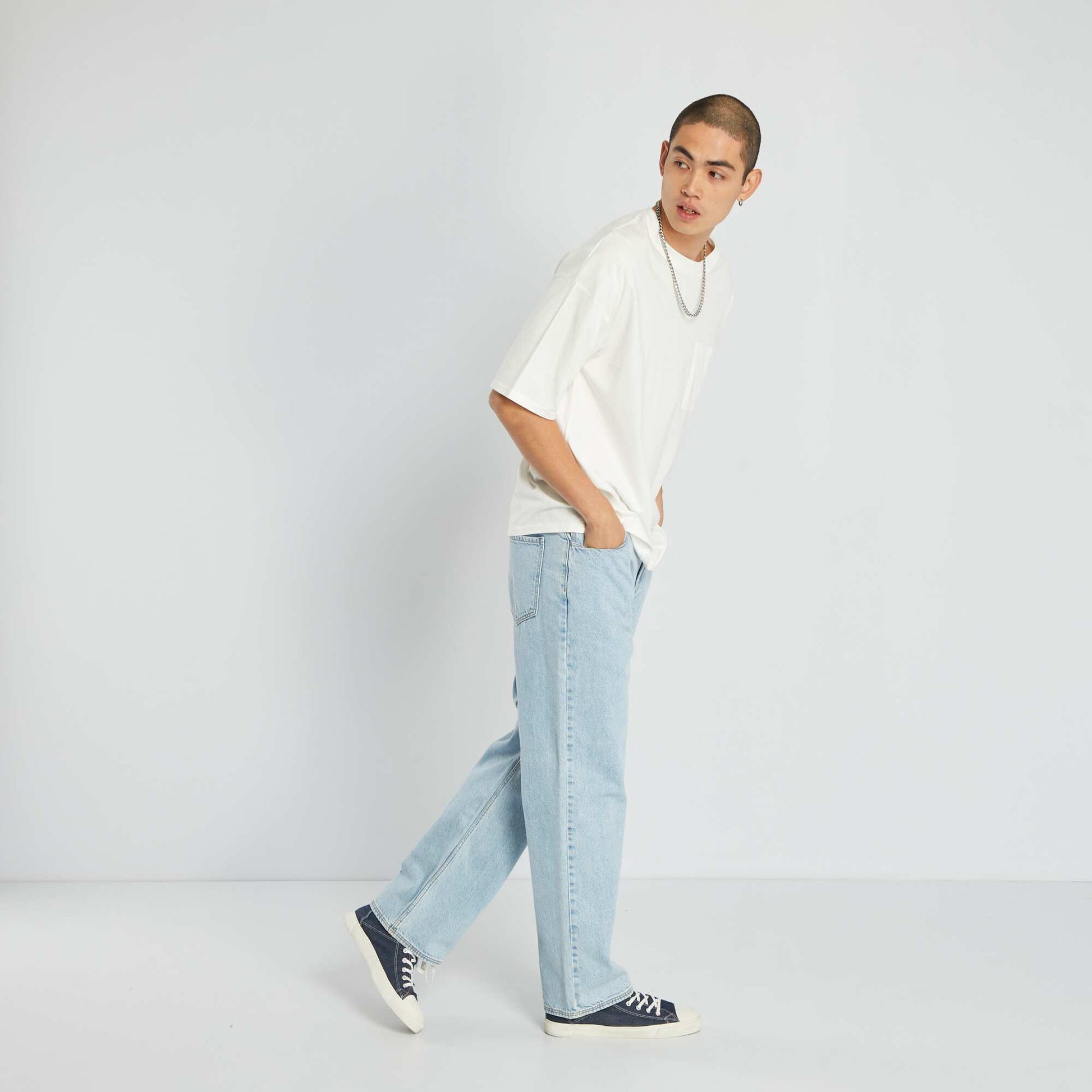 Jean large 5 poches double stone