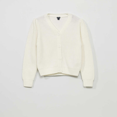 Gilet en maille tricot blanc