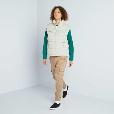 Doudoune large sans manches Gris
