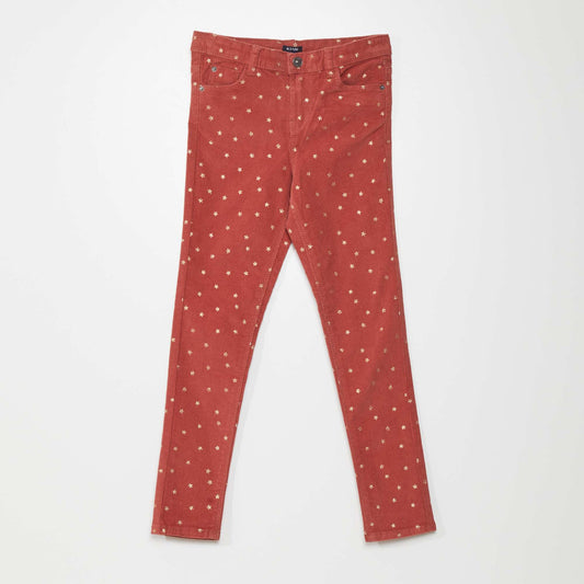 Pantalon en velours avec toiles Rose