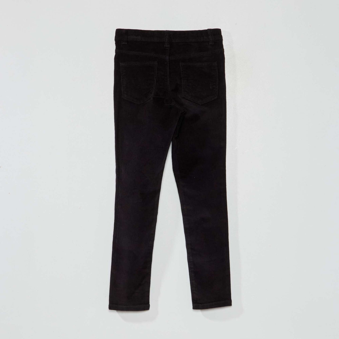 Pantalon skinny en velours uni noir