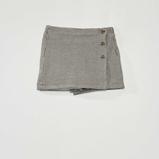 Jupe en maille avec boutons fantaisie Noir