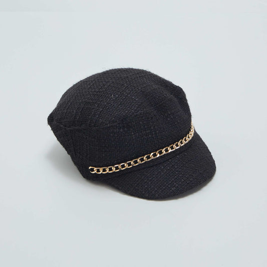 Casquette style 'baker boy' Noir