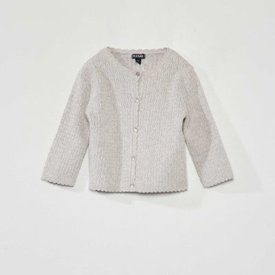 Gilet en maille fantaisie Beige