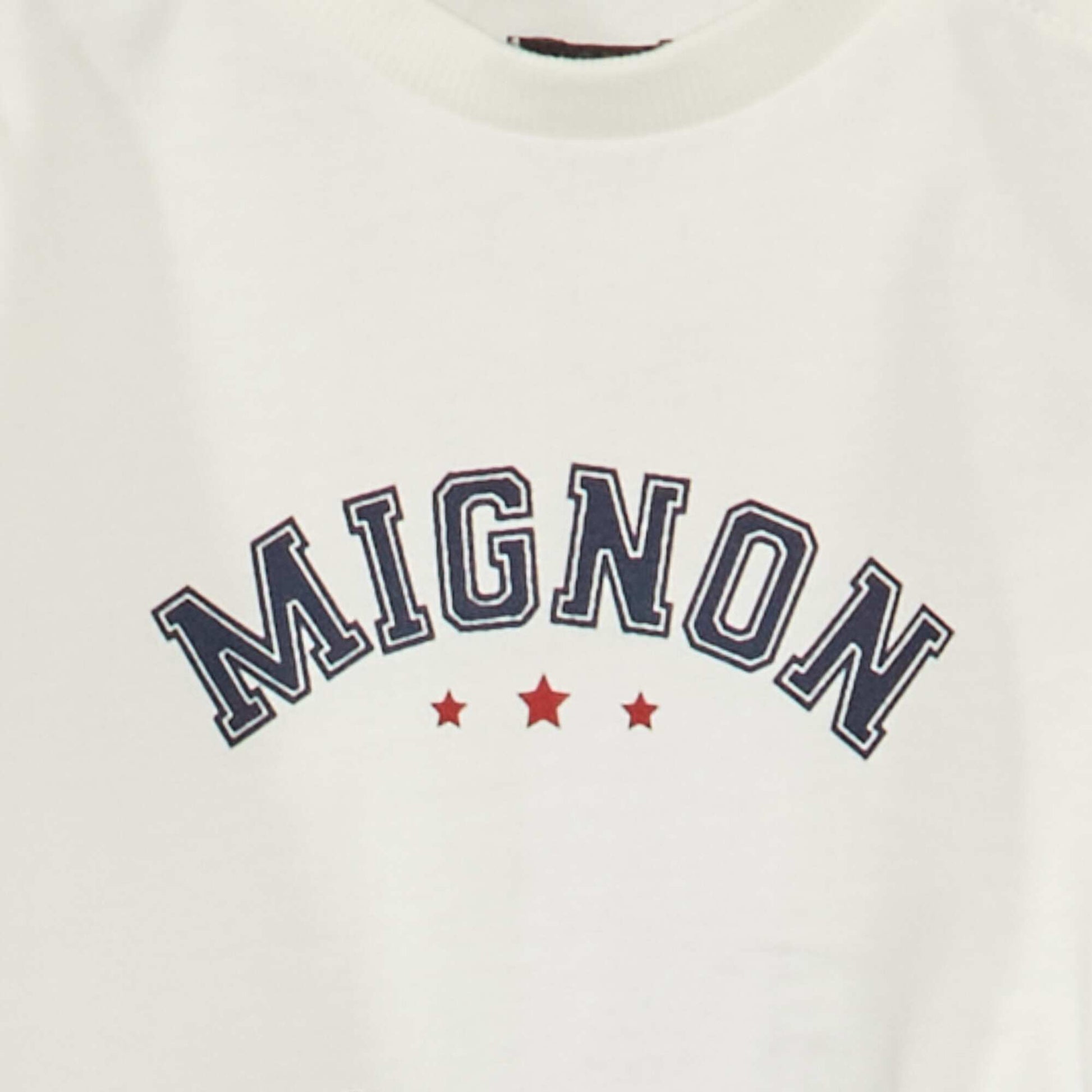Ensemble tee-shirt imprim + pantalon french terry Blanc/marine