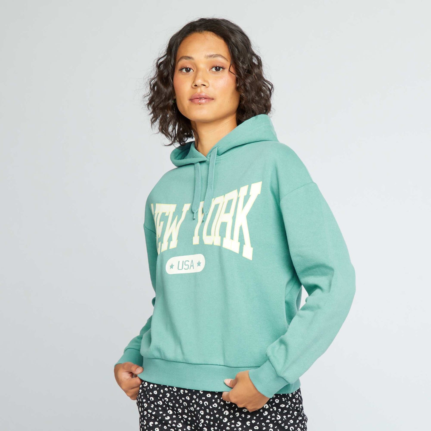 Sweat   capuche esprit campus Bleu