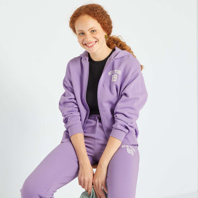 Sweat capuche en molleton Violet