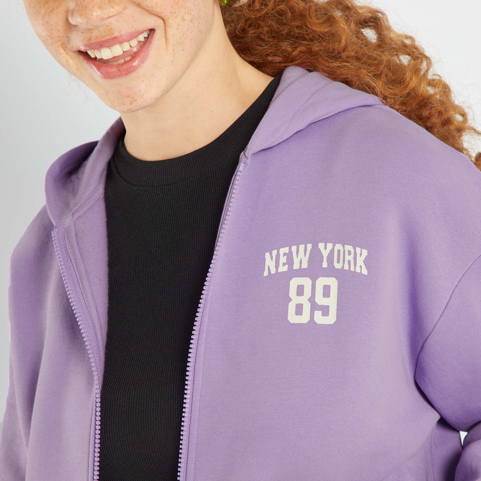 Sweat capuche en molleton Violet