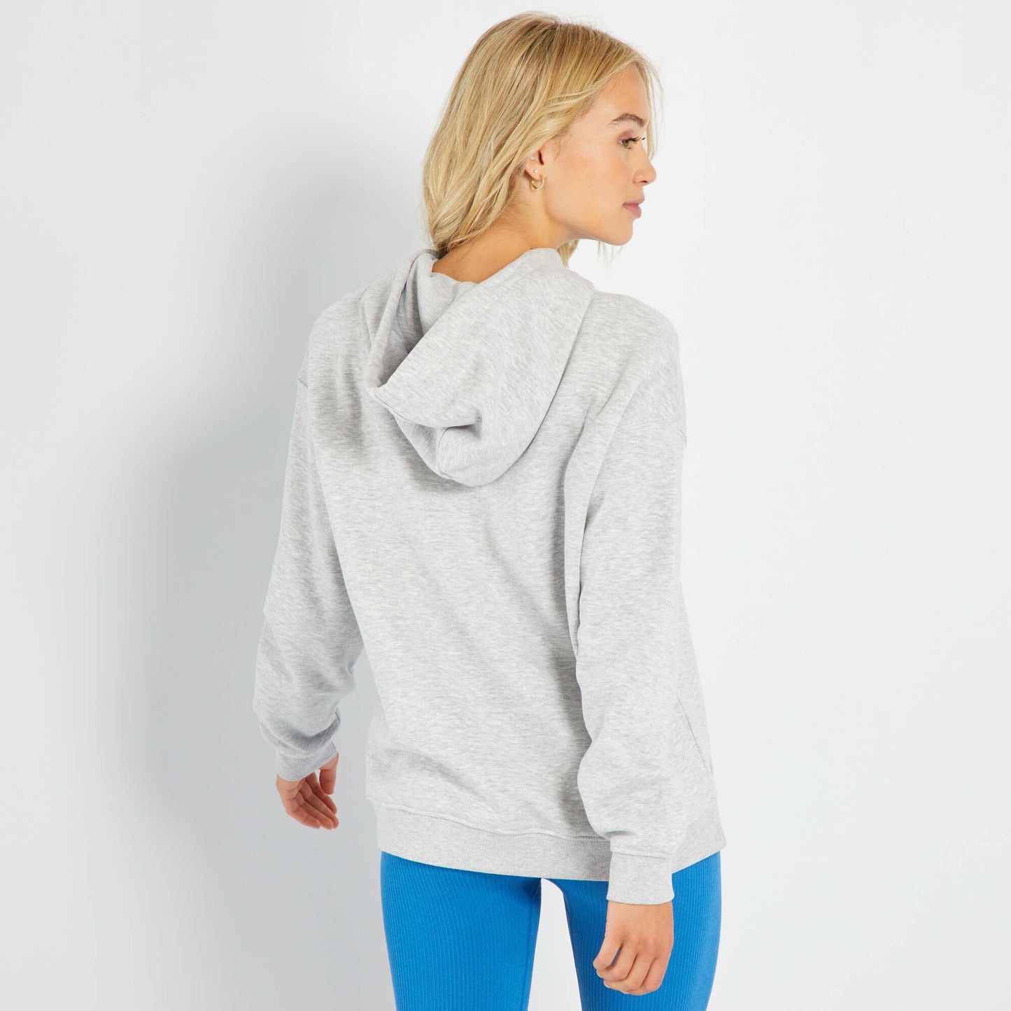 Sweat capuche en molleton uni Gris