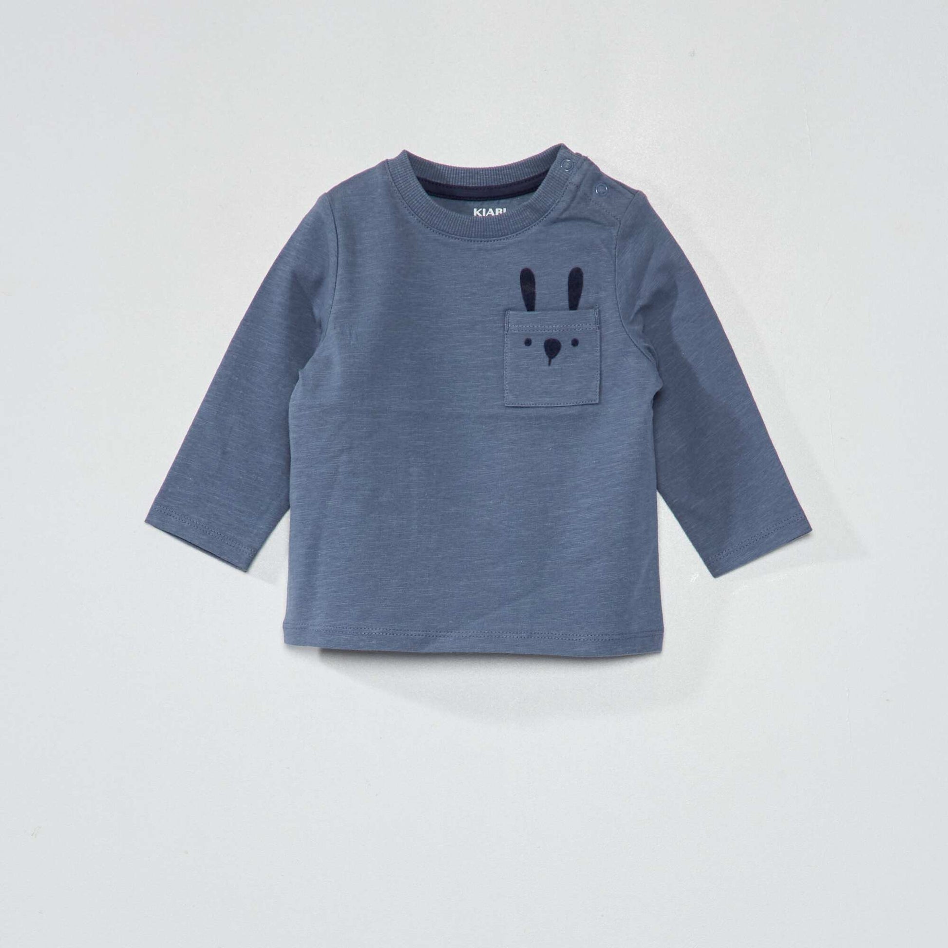 T-shirt en jersey manches longues Bleu