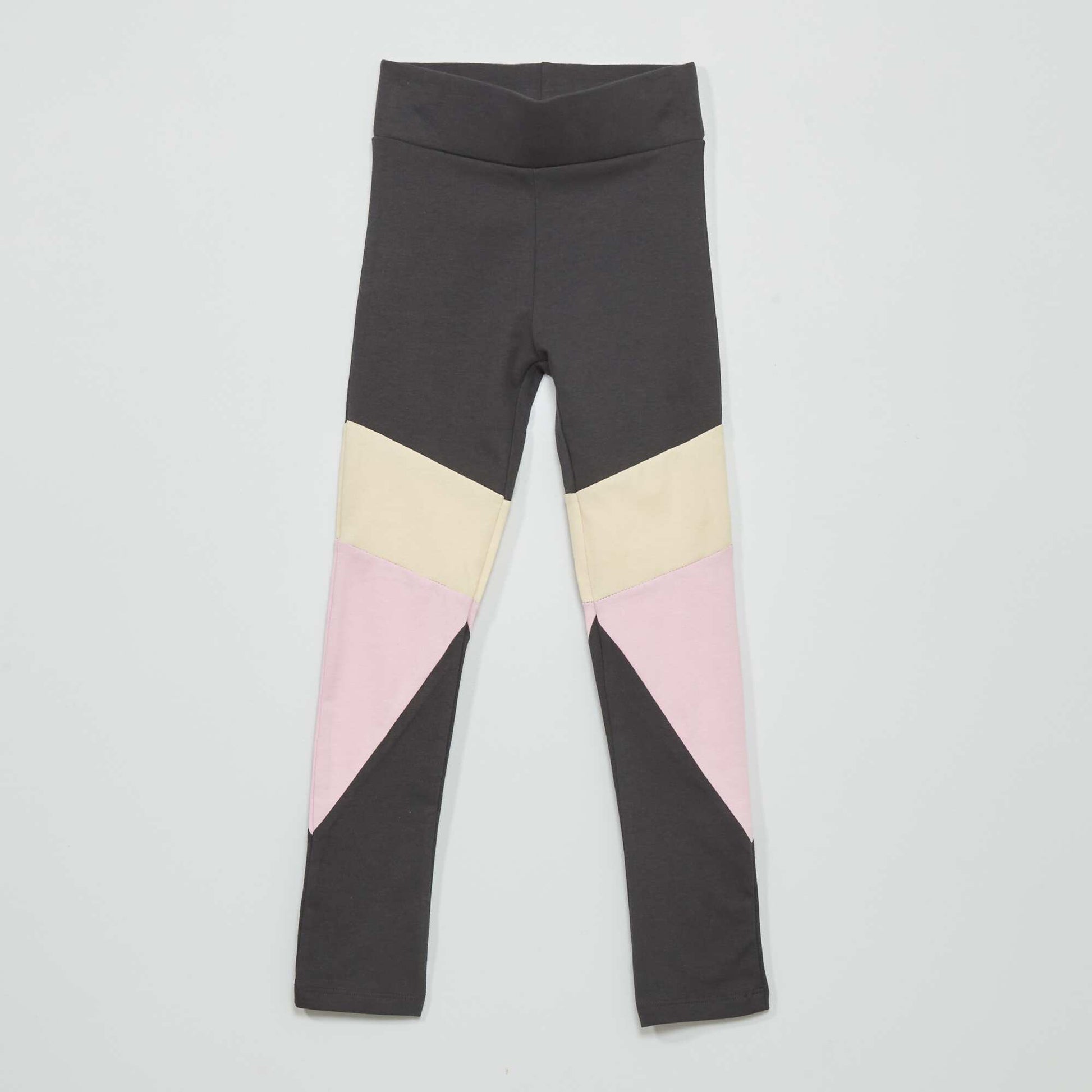 Legging long color block gris fonc