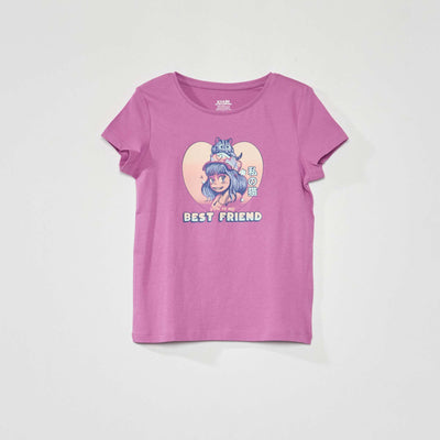 T-shirt imprim Violet