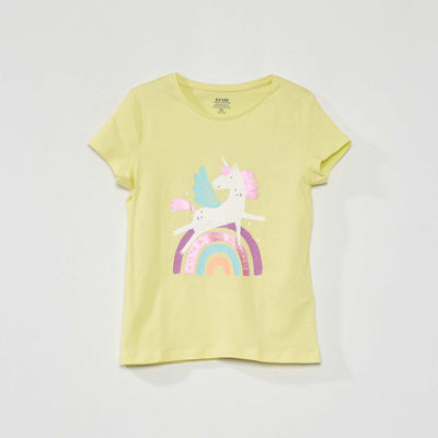 T-shirt manches courtes Jaune