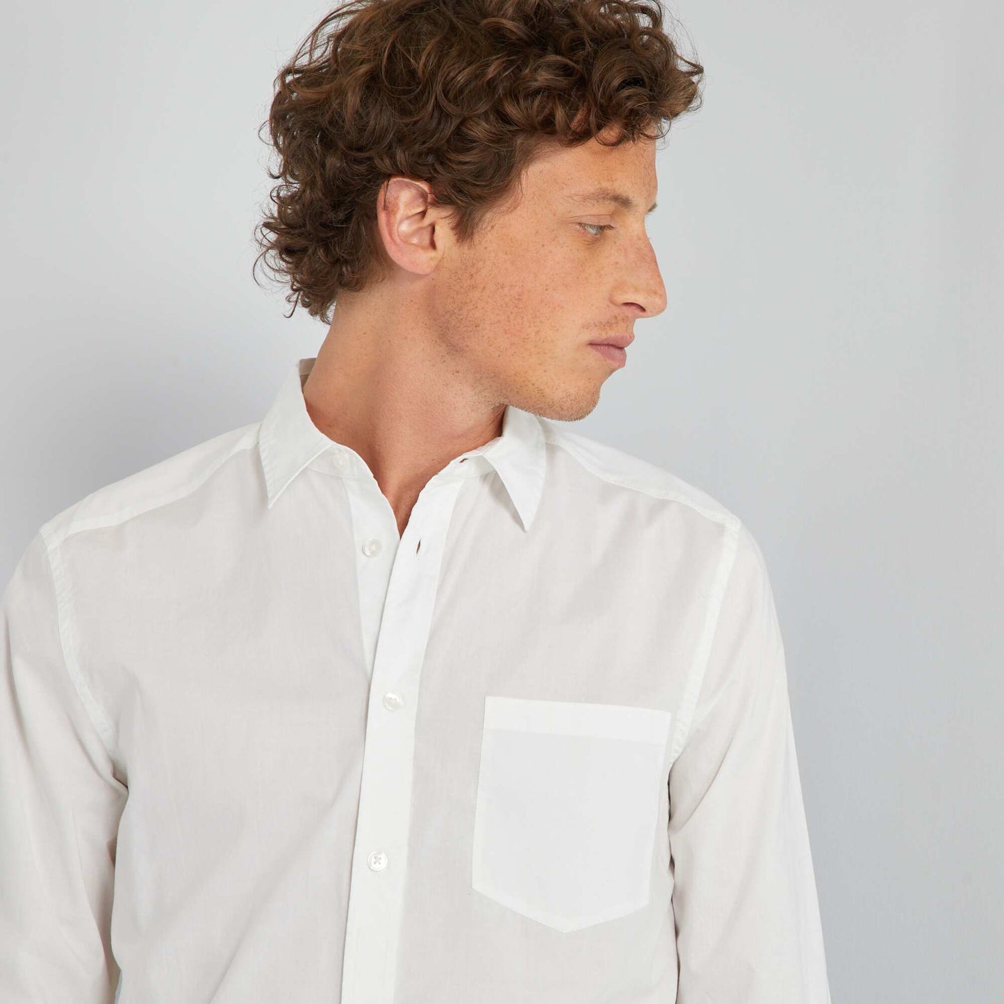 Chemise droite pur coton blanc