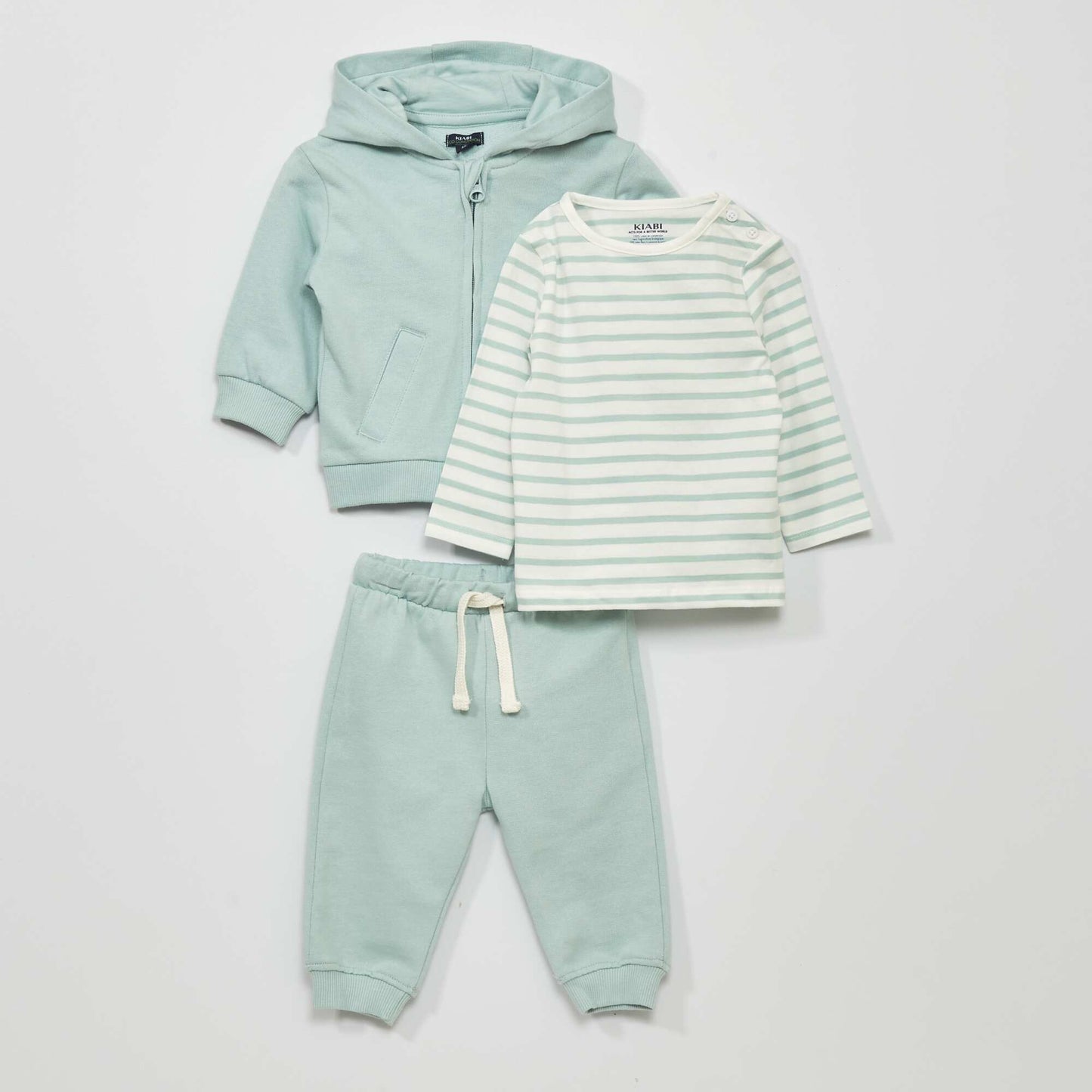 Ensemble t-shirt + sweat + jogging - 2 pi ces Bleu ciel