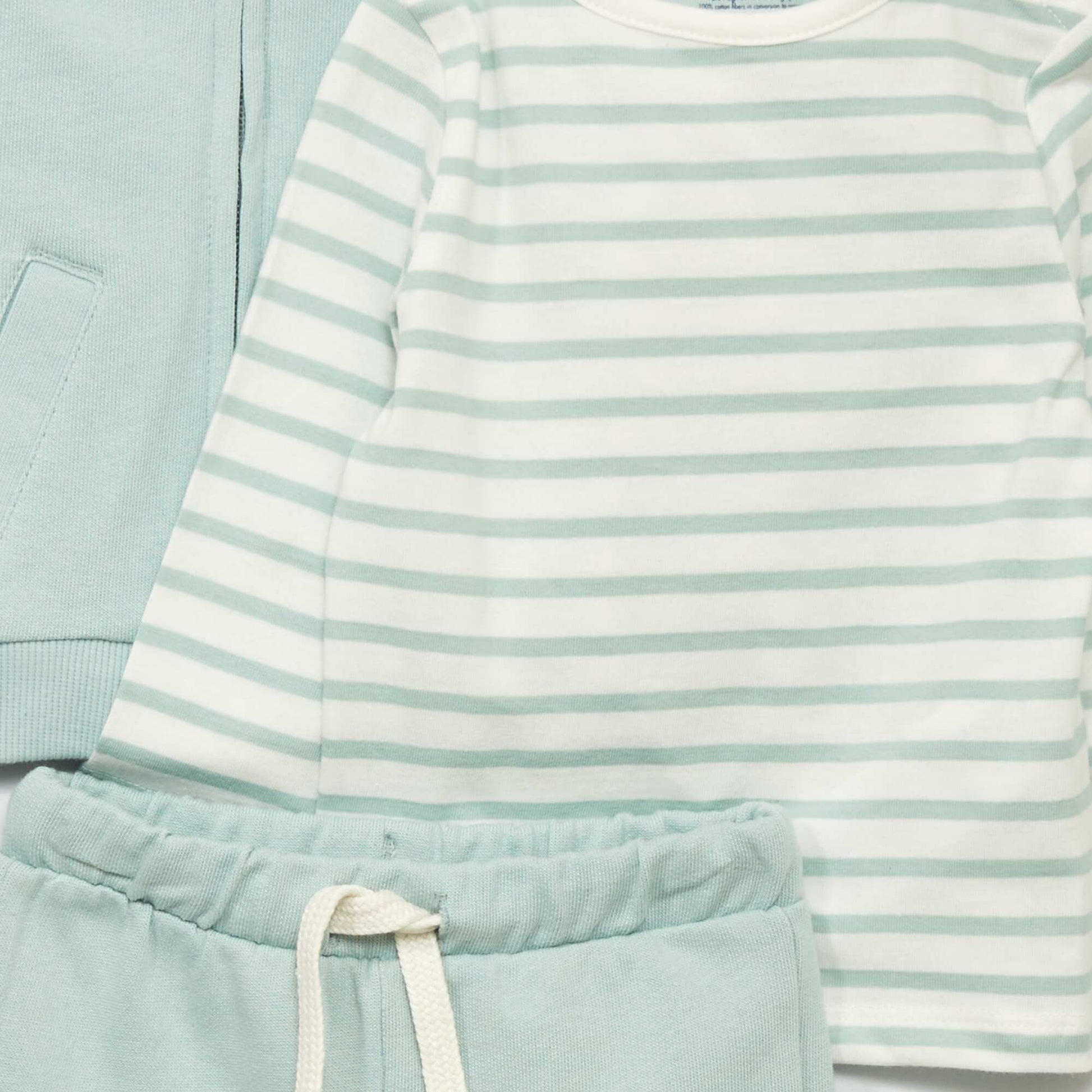 Ensemble t-shirt + sweat + jogging - 2 pi ces Bleu ciel