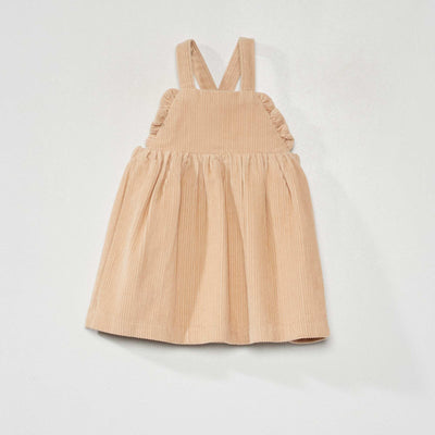 Robe en velours c tel Beige