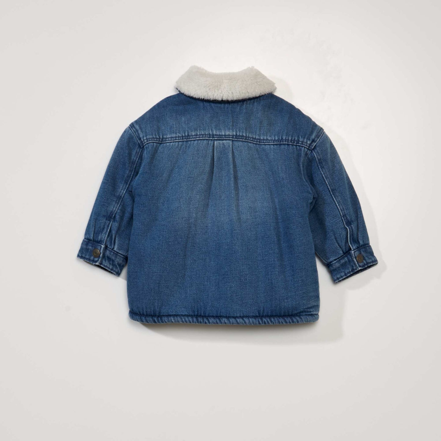 Blouson en jean doubl e en jersey Bleu