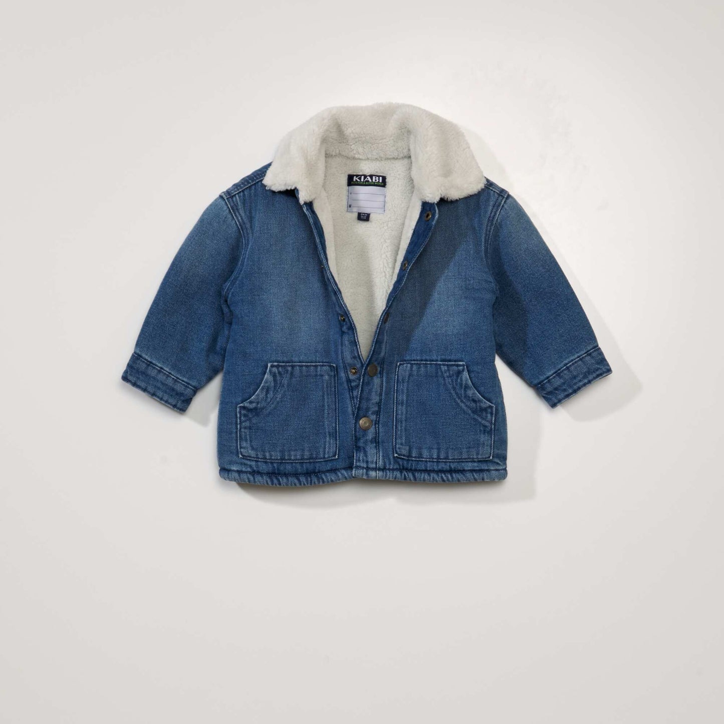 Blouson en jean doubl e en jersey Bleu