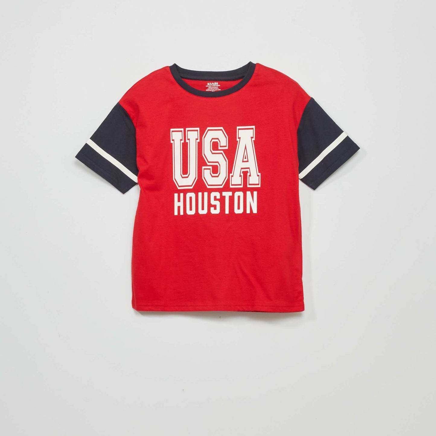 T-shirt imprim 'USA' 'Houston' Rouge