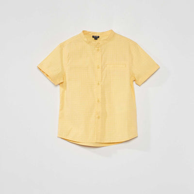 Chemise manches courtes motif Jaune