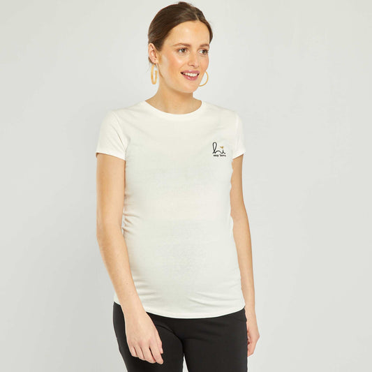 Tee-shirt grossesse coupe droite Blanc