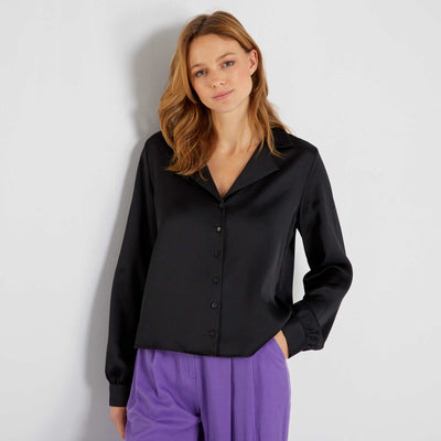 Chemisier satin noir